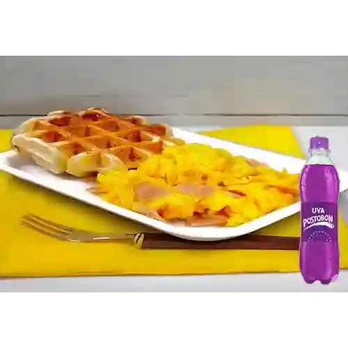 Combo Waffluñuelos c/ Huevos&Jamón +Postobon Uva 400ml