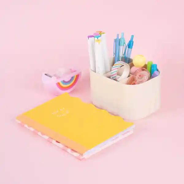 Organizador Plástico Compartimento Alta Macaron Blanco Miniso