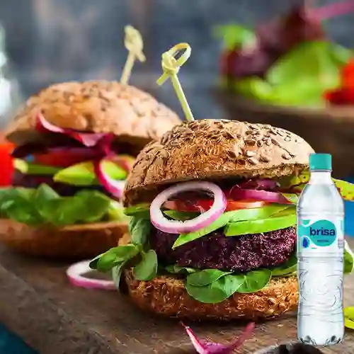 Combo Hamburguesa Doble Carne + Brisa Sin Gas 600ML