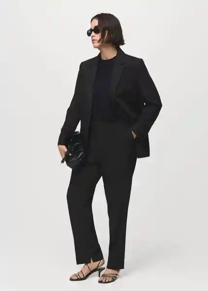Pantalón Boreal Negro Talla 38 Mujer Mango