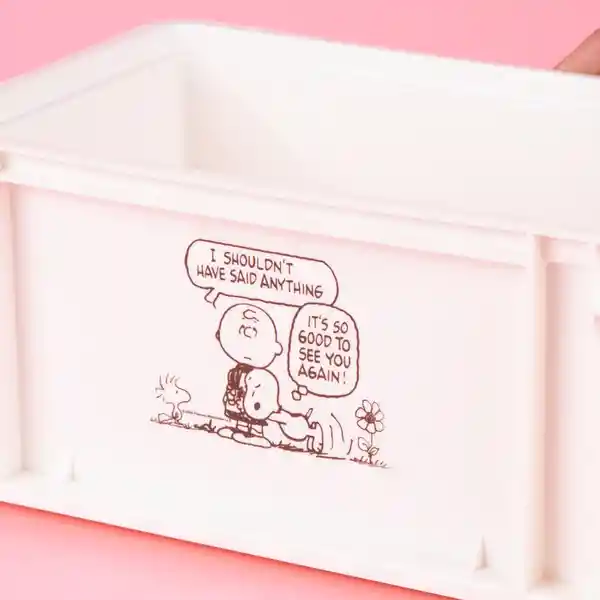 Organizador Grande Apilable Sin Tapa Serie Snoopy Blanco Miniso