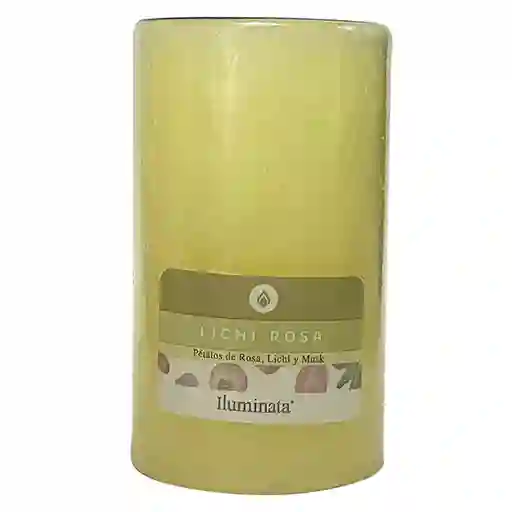 Iluminata Vela Lichi Rosas Beige 8 x 5 cm