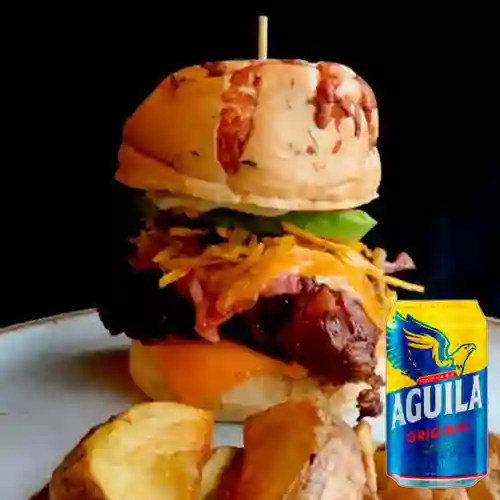Combo Hamburguesa Rib-it + Aguila 330 ml