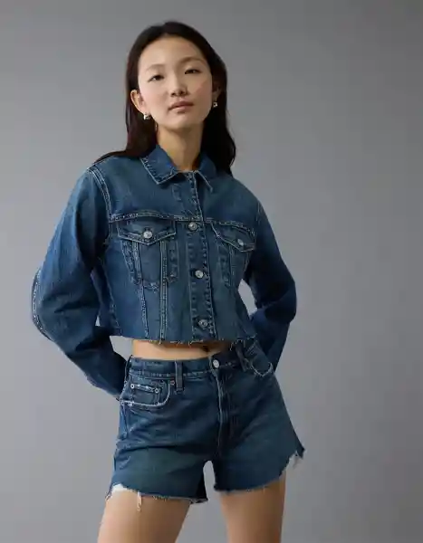 Chaqueta Mujer Azul Talla: SMALL 3664936 American Eagle