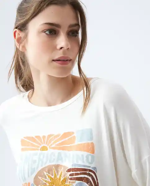  Camiseta Mujer Crudo Talla S 602E006 AMERICANINO 