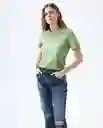  Camiseta Mujer Verde Talla S 602E001 AMERICANINO 
