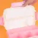 Contenedor Para Alimentos Rosa y Blanco 1300 mL Miniso