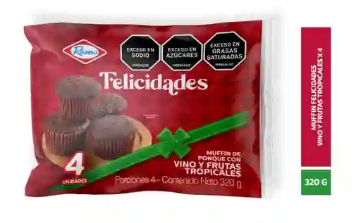 Felicidades Muffin Vino 4Undx80 g
