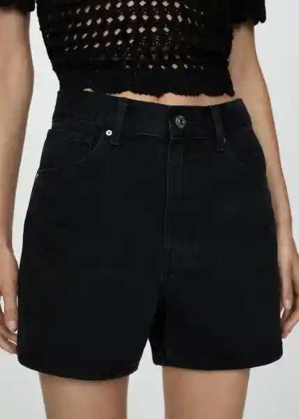 Short Zoe Tejano Negro Talla 42 Mujer Mango