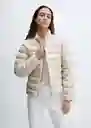 Abrigo Anorak Plumi Beige Talla L Mujer Mango