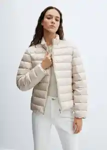 Abrigo Anorak Plumi Beige Talla L Mujer Mango