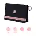Tarjetero Negro Con Franja Rosa Miniso