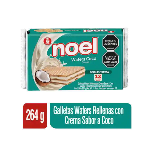 Noel galleta wafers coco x 264 gramos