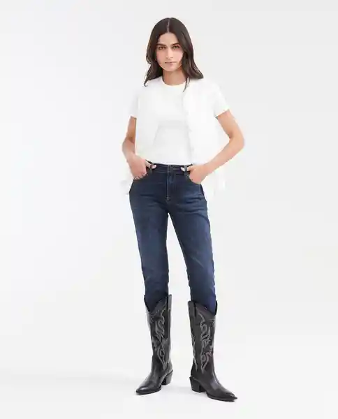 Jean Cosmo Femenino Azul Clásico Oscuro Talla 6 Chevignon