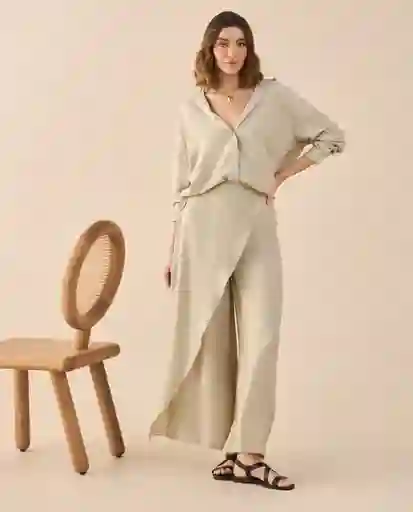 Pantalón Beige Perlado Claro Talla 6 631G005 Esprit