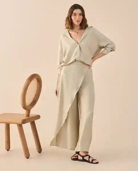 Pantalón Beige Perlado Claro Talla 6 631G005 Esprit