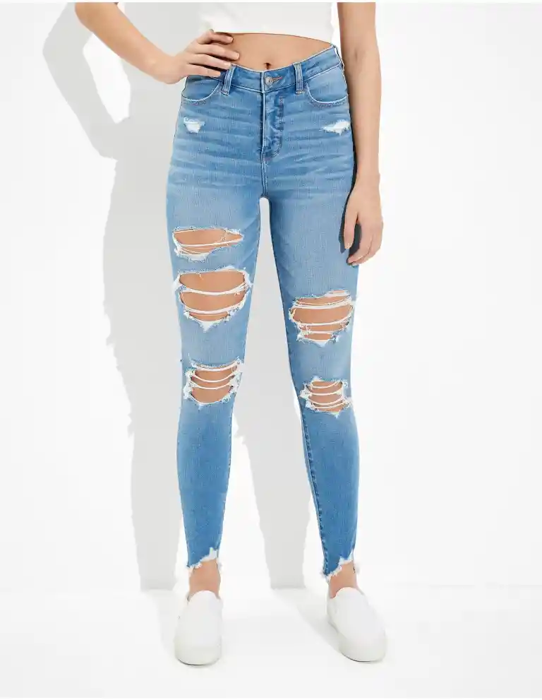 Jean High-rise Jegging Azul Talla 8 Long Mujer American Eagle