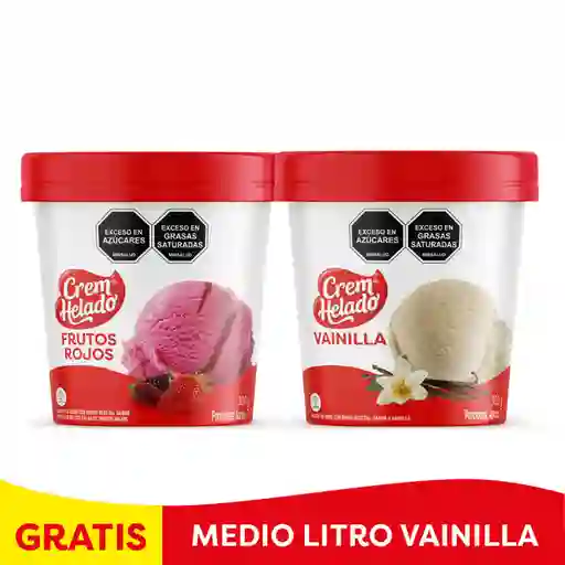 Cream Helado Pack Helado Fruto Rojo + Vainilla 300 g x 2 Und