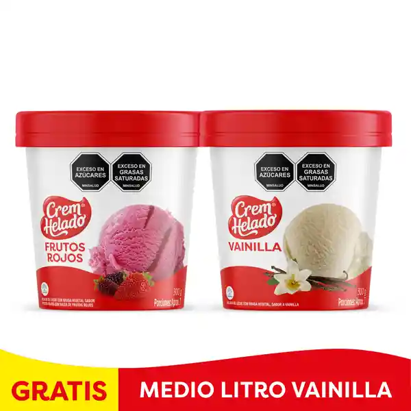 Cream Helado Pack Helado Fruto Rojo + Vainilla 300 g x 2 Und