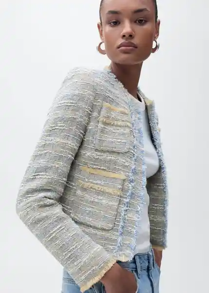 Chaqueta Salt Celeste Talla S Mujer Mango
