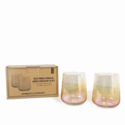 Set Vaso Ámbar Tornasol Ambiente Gourmet