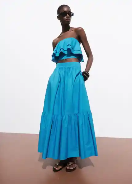Top Daiquiri Azul Talla S Mujer Mango