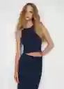 Top Obie-W Navy Talla XL Mujer Mango