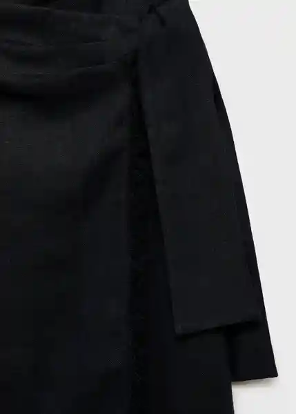 Falda Pareo Negro Talla XS Mujer Mango