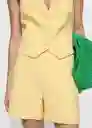 Short Lilo Amarillo Pastel Talla M Mujer Mango