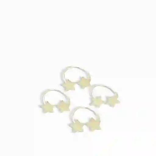 Set Aros de Servilletas Estrellas Dorado Ambiente Gourmet