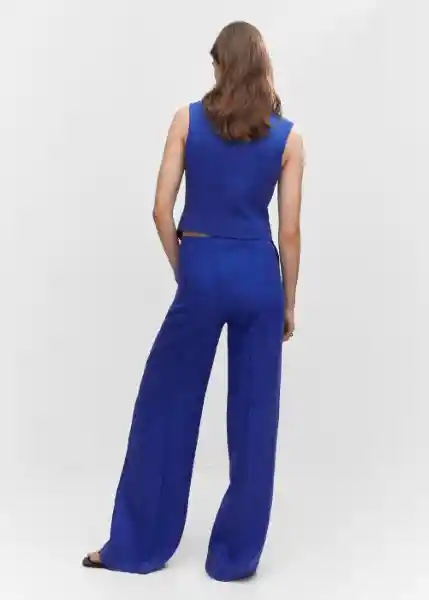 Pantalón Linet Azul Talla 40 Mujer Mango