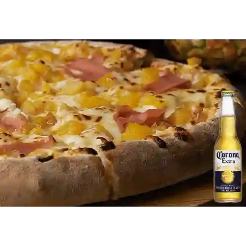 Combo Pizza Hawaiana Personal + Corona Bot. 355ml