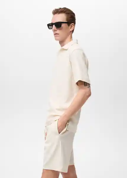 Camiseta Polo Xavi Crudo Talla M Hombre Mango