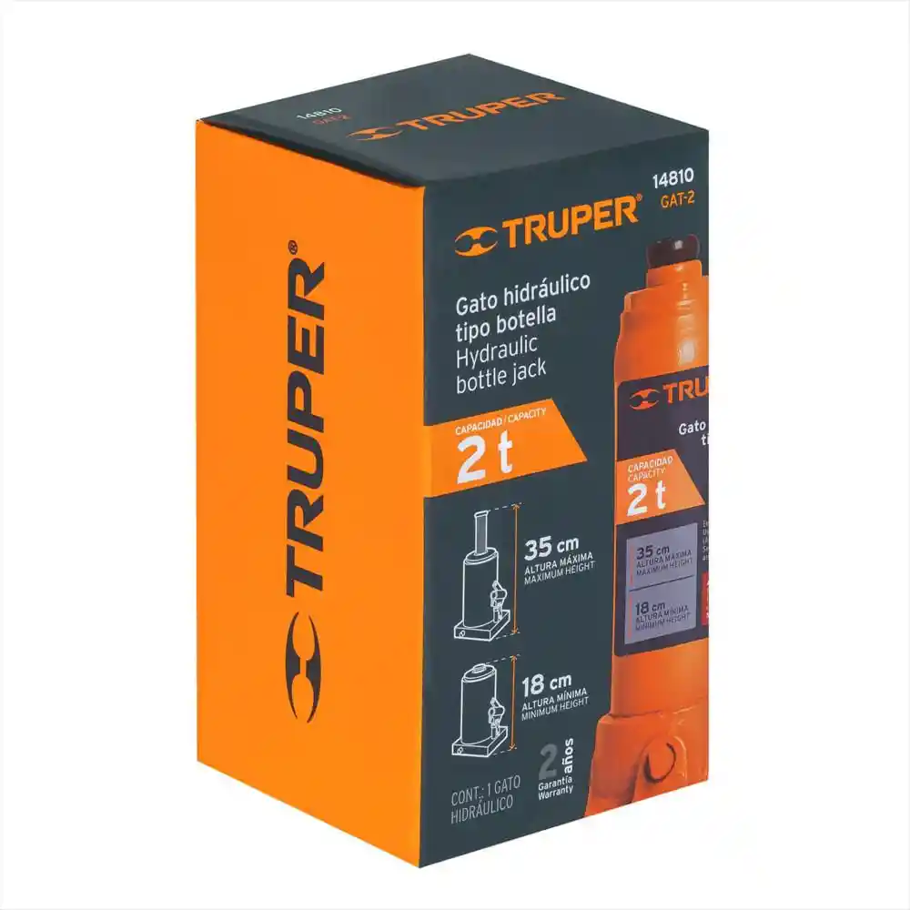 Truper Gato Tipo Botella Hidráulico 2 Toneladas 14810