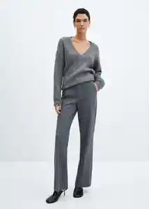 Pantalón Cindy Gris Talla 42 Mujer Mango