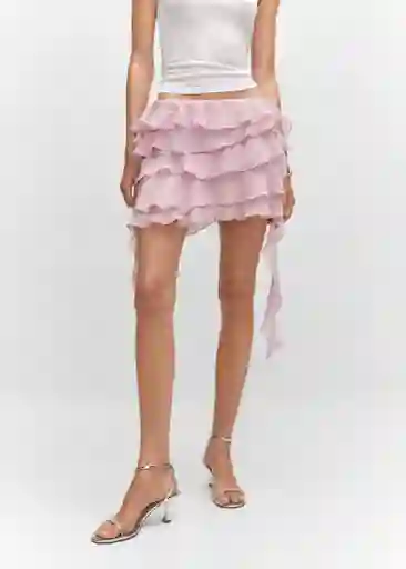 Falda Nube Rosa Palo Talla S Mujer Mango