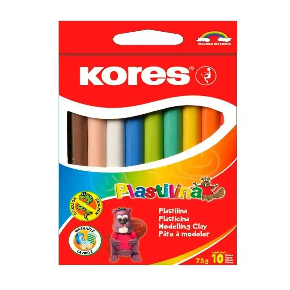 Kores Plastilina Delgadas Corta 10 Colores