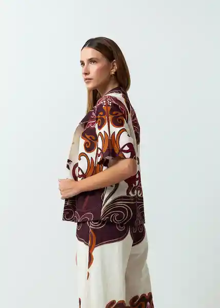 Camisa Pamella Mujer Crudo Novia Claro Talla ML 412G302 Naf Naf