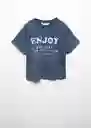 Camiseta Band Azul Talla 08 Niñas Mango