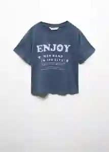 Camiseta Band Azul Talla 08 Niñas Mango
