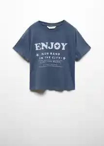 Camiseta Band Azul Talla 08 Niñas Mango