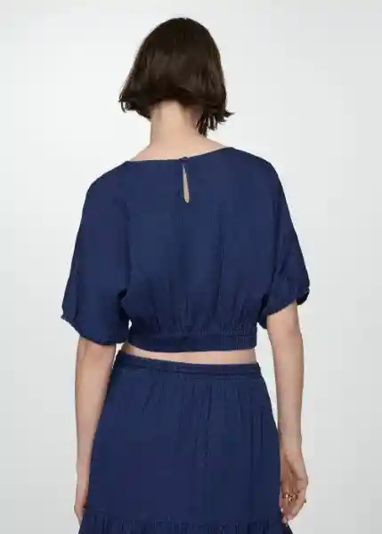 Top Indie Azul Noche Talla S Mujer Mango