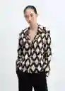 Camisa Rombus Crudo Talla XS Mujer Mango