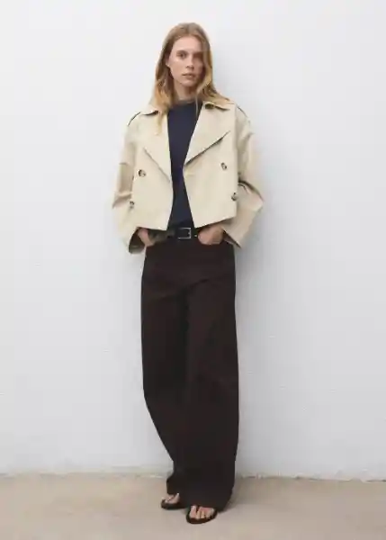 Chaqueta Lipa Beige Talla XS Mujer Mango