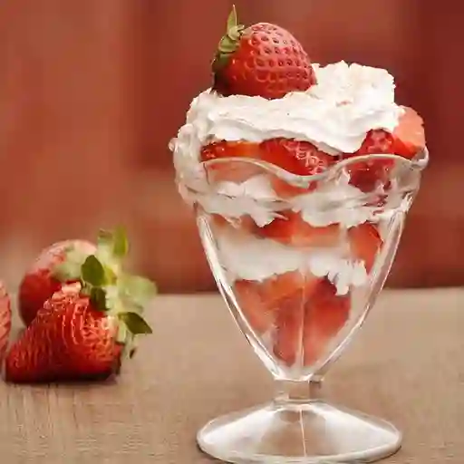 Fresas con crema pequeñas