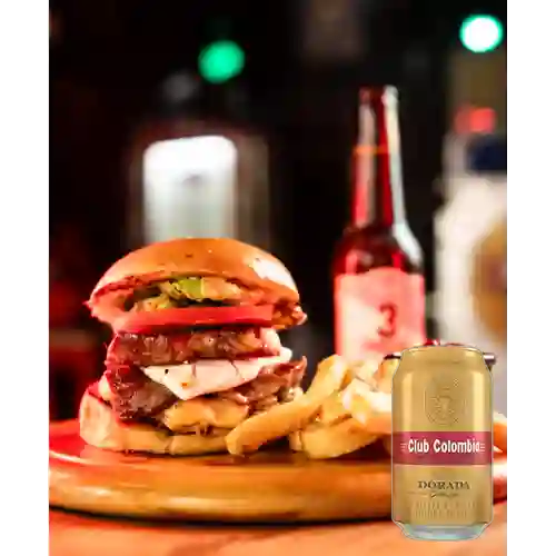 Combo Hamburguesa Bacon Smoke + Club Cola Dorada Lata 330ml