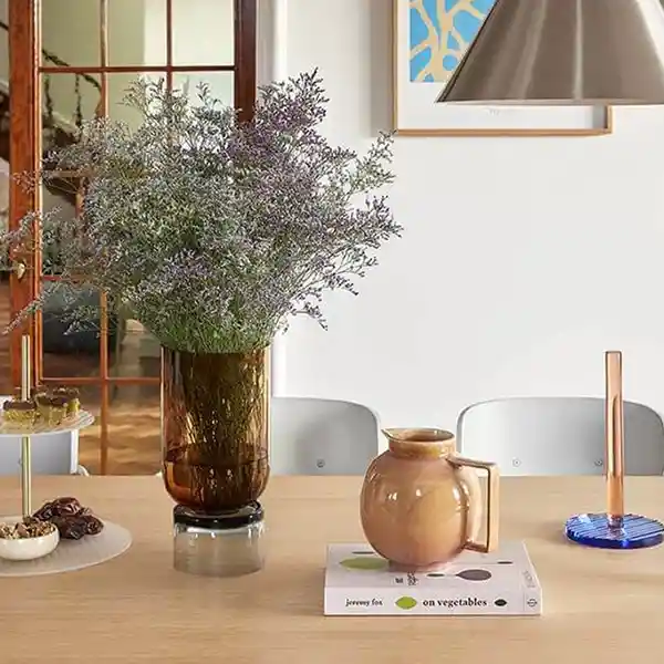 Hubsch Florero Stand Ambar Grande