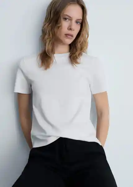 Camiseta Rita Blanco Talla S Mujer Mango
