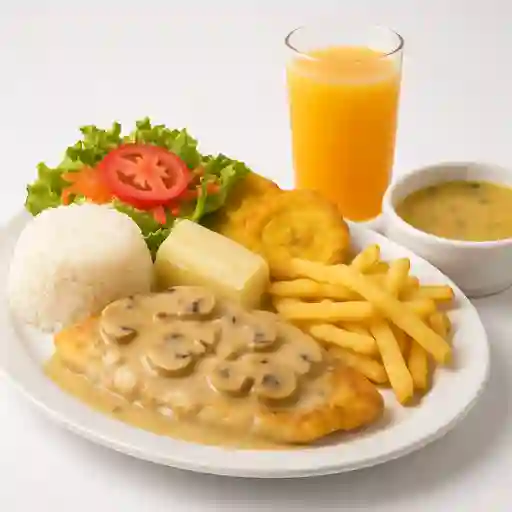 Bagre en Salsa de Champinones