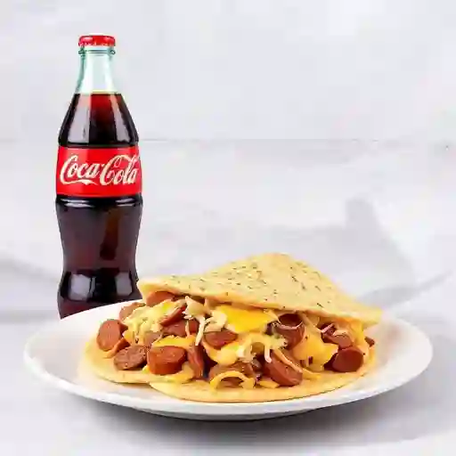 La quesuda + chorizo español + gaseosa
